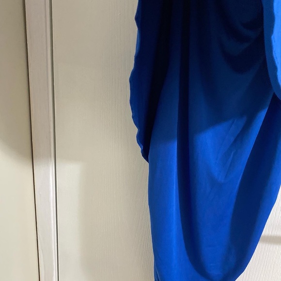 Royal Blue Off-Shoulder Bodycon Midi Dress - Picture 2 of 3